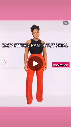 Sewing Tiktok, Pants Tutorial, Female Pants, Beginners Sewing, Sew Your Own Clothes, Basic Pants, Fitted Trousers, Sewing For Beginners, African Dress