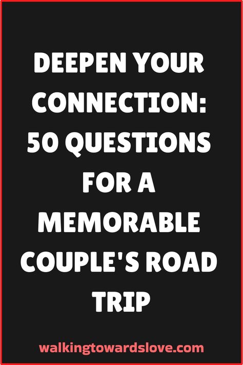 Hitting the road with your partner is an excellent opportunity to escape the routine and enjoy shared experiences. ’50 Questions for Couples on a Road Trip’ is designed to turn those miles into moments of connection and discovery. Whether you’re cruising down open highways or navigating winding backroads, these questions will fill your journey with Questions To Ask On A Road Trip, Connection Questions For Couples, 50 Questions To Ask Your Partner, Road Trip Questions For Couples, Couple Road Trip, Couples Road Trip, Road Trip Questions, Questions For Couples, 50 Questions