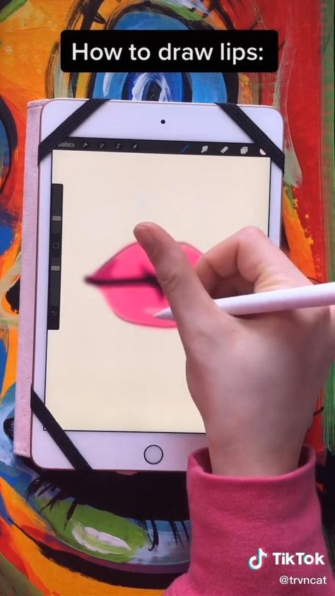 Simple Drawings Procreate, How To Draw On Tablet, How To Sketch On Procreate, Art Tutorials Procreate, How To Draw Lips Procreate, How To Draw Procreate, Lips On Procreate, Best Art Apps, Cute Procreate Drawings