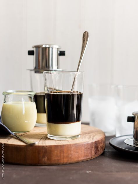 Treat yourself with this easy Vietnamese Iced Coffee (Ca Phe Sua Da) recipe made with a traditional phin filter. Ca Phe Sua Da, Vietnamese Iced Coffee, Vietnamese Coffee, Mother's Day Brunch, Chocolate Caliente, Ice Coffee Recipe, Mothers Day Brunch, Great Coffee, Coffee Cafe