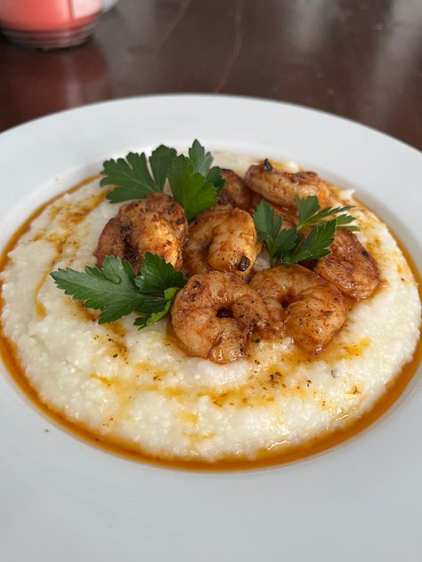 Creamy cajun shrimp and grits. Spicy Shrimp And Grits, Shrimp And Grits, Shrimp And Grits With Cream Sauce, Shrimp And Grits With Tasso Ham Gravy, Shrimp And Grits With Cajun Cream Sauce, Skinnytaste Shrimp And Grits, Cajun Shrimp And Grits, Cajun Shrimp, Shrimp N Grits