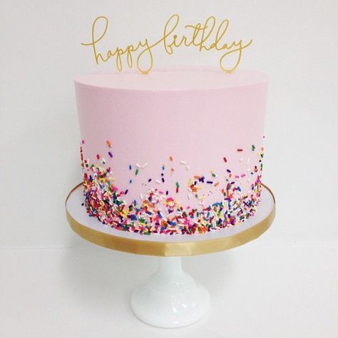 “Sprinkles + @littlecatdesignco_shop toppers Cake by @__sammyflowers” Kue Fondant, 18th Birthday Cake, Birthday Cakes For Women, Cakes For Women, Pink Birthday, Pretty Cakes, Cute Cakes, 18th Birthday, Celebration Cakes