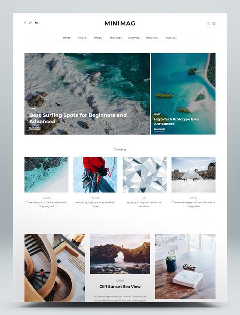 Magazine & Blog HTML Template - 11 Home Page Templates Streaming Service Design, Blog Home Page Design, Blog Ui Design Website, Blog Page Design Layout, Blog Ui Design, Home Page Design Website, Blog Design Layout, Blog Layout Inspiration, Blog Page Design