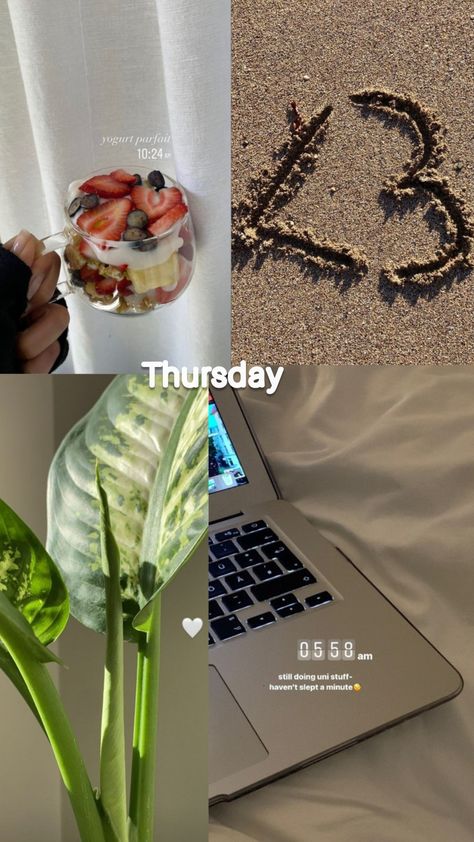 Breakfast Asthetic Picture Instagram, Thursday Instagram Story Ideas, Thursday Snapchat Story, Thursday Instagram Story, Thursday Snap, Thursday Aesthetic, Collage Idea, Instagram Collage, Insta Inspiration