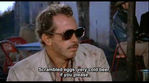 Bring Me The Head of Alfredo Garcia #W@rrenOats Alfredo Garcia, Warren Oates, Very Cold, Retro Recipes, Cold Beer, The Head, Alfredo, Rayban Wayfarer, Square Sunglass