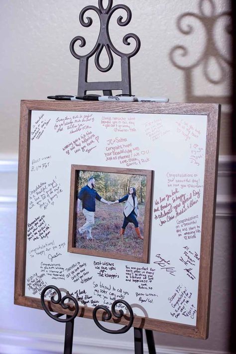 Sign Picture Frame Guest Books, Quinceanera Picture Frame Ideas, Signed Picture Frame, Signed Picture Frame Guest Books, Picture Signing Board Guest Books, Guest Book Photo Frame, Wedding Picture Guest Book, Wedding Guest Book Frame, Wedding Guest Book Picture Frame Sign