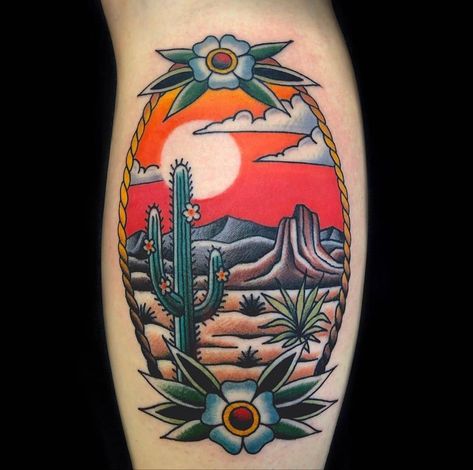 Quetzalcoatl Tattoo, Desert Tattoo, Arizona Tattoo, Traditional Tattoo Flash Art, Cowgirl Tattoos, Aztec Tattoo Designs, Cactus Tattoo, Traditional Style Tattoo, Funky Tattoos