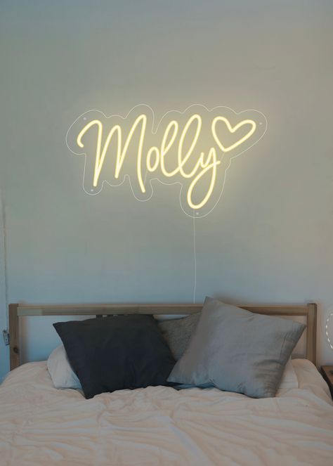 Preppy Neon Signs, Neon Dorm Signs, Name Led Light, Led Name Sign Bedroom, Custom Led Sign, Name Lights Wall, Neon Name Sign Bedroom, Dorm Name Signs, Dorm Room Name Signs