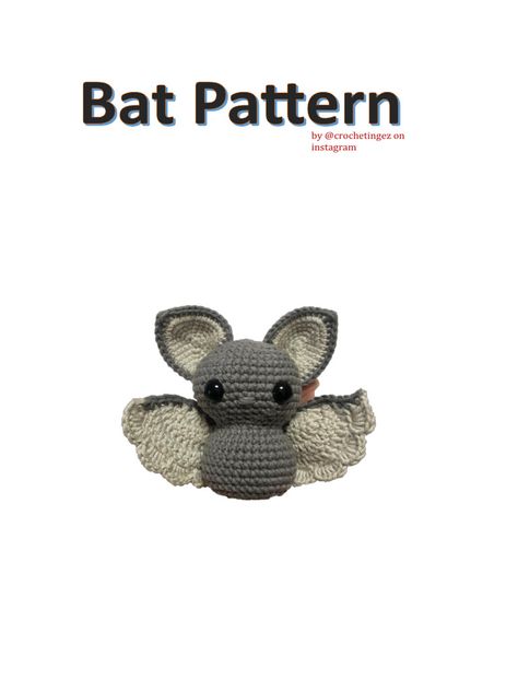 Bat Free Crochet Pattern, Amigurumi Bat, Bat Crochet, Crochet Bat, Crochet Bottoms, Bat Pattern, Bat Wing, Bat Wings, Artsy Fartsy