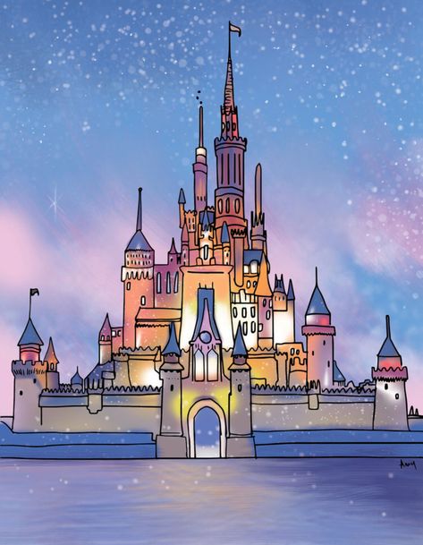 Disneyland castle.. perfect iPhone wallpaper Disney Castle Drawing, Walt Disney Castle, Chateau Disney, Lindo Disney, Disney Mignon, Disney World Castle, Castle Drawing, Foto Disney, Castle Painting