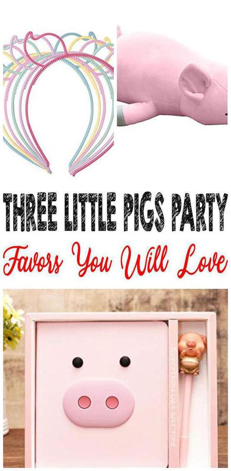 Piggy Party Ideas, Three Little Pigs Birthday Party, Pig Party Favors, Piggy Birthday Party, Piggy Birthday, Hamburger Party, Piggy Party, Wolf Party, Three Little Pig