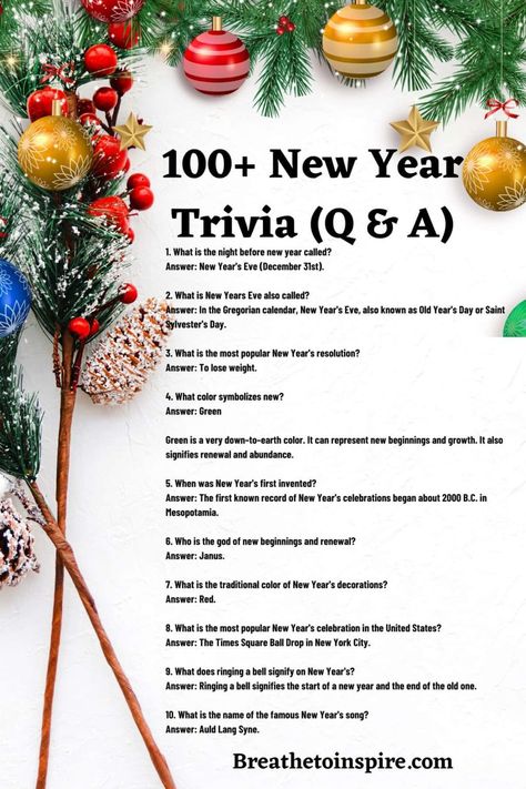 New Years Eve Trivia Questions And Answers, New Years Trivia Questions And Answers, 2024 Trivia Questions, Trivia Questions And Answers 2023, Winter Trivia Questions And Answers, New Year Quiz, New Years Trivia With Answers, Holiday Trivia Questions And Answers, 2023 Trivia