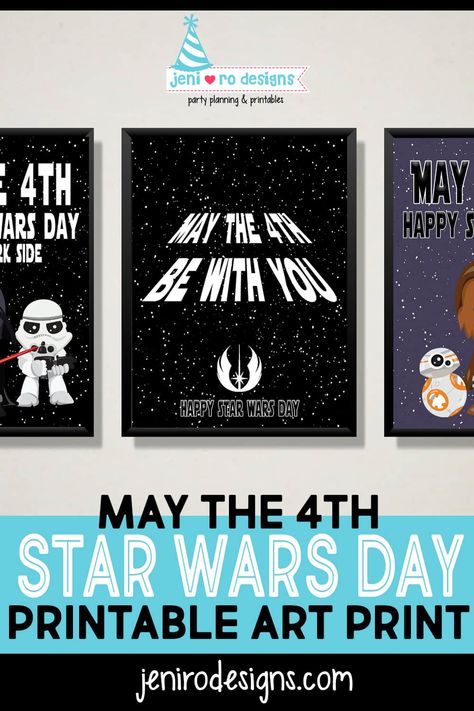 Star Wars Day - May the 4th printable art print in the FREE printable library. Sign up today to get your free May the 4th art print! jenirodesigns.com Star Wars Printables Free, Star Wars Printables, Star Wars Font, Printable Signs Free, Fun Art Print, Happy Star Wars Day, Star Wars Quotes, Personalized Party Decor, Printable Party Decorations