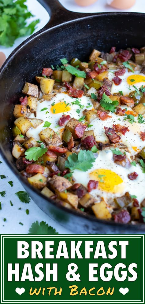 Potato Hash Breakfast, Iron Skillet Breakfast, Healthy Breakfast Potatoes, Potato And Egg Breakfast, Breakfast Potato, Breakfast Hash Recipes, Potato Hash Recipe, Breakfast Skillet Recipes, Hash Recipe