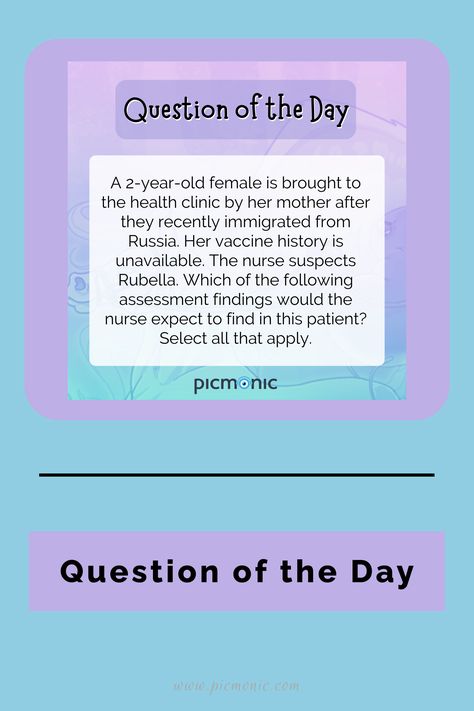 1. Swollen Glands 2. Low-Grade Fever 3. Photophobia 4. Pink/Red Maculopapular Rash on the Face 5. Barking Seal-Like Cough 6. Icterus Answer: 1, 2, & 4. Signs and symptoms include swollen glands, cold-like symptoms, pinkish-red maculopapular rash that first appears on the face, and a low-grade fever. Physician Associate, Respiratory Alkalosis, Respiratory Rate, Nclex Tips, Study Videos, Nurse Practitioner Student, Np School, Medical Student Study, Fundamentals Of Nursing