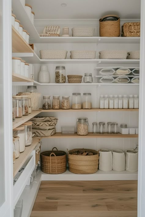 If you’re like me and obsessed with all things aesthetic and functional, then you know the struggle of finding that perfect pantry setup. And when you don’t have a pantry for storage, well, that’s a hard one too. Well, I’m finding that open shelving pantry kitchens is the perfect solution to my pantry kitchen problems. […] Pantry Shelf Heights Open Shelving, Open Storage Pantry, Pantry In Closet, Tiny Walk In Pantry, Open Shelf Pantry In Kitchen, Open Shelves Pantry, Pantry Basket Organization, Pantry Organization Categories, Pantry Organization Cans