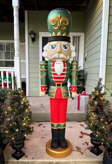 Walmart Painted Nutcracker, Walmart Nutcrackers Painted, Diy Painted Nutcracker Ideas, Walmart Nutcracker Painted, Nutcrackers Diy Paint, Walmart Nutcracker Makeover, Nutcracker Painting Ideas, Walmart Nutcracker, Nutcracker Makeover