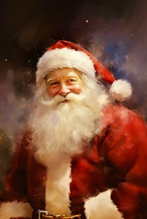 Santa Claus Photography, Toll Painting, Santa Photography, Christmas Indoor Decor, Santa Claus Drawing, Santa Claus Pictures, Santa Paintings, Christmas Santas, Santa Art