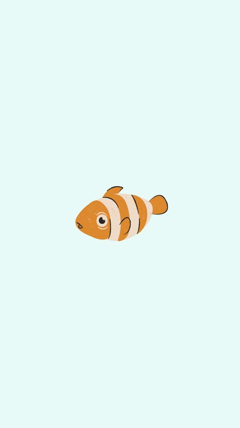 #fish #nemo #clown #fish #clownfish #orange #white #minimalist #wallpaper Orange And White Aesthetic Wallpaper, Clown Fish Wallpaper, Nemo Illustration, Fish Wallpaper Aesthetic, White Minimalist Wallpaper, Minimalistic Wallpapers, Pretty Phone Backgrounds, Drawn Fish, Personalized Wallpaper