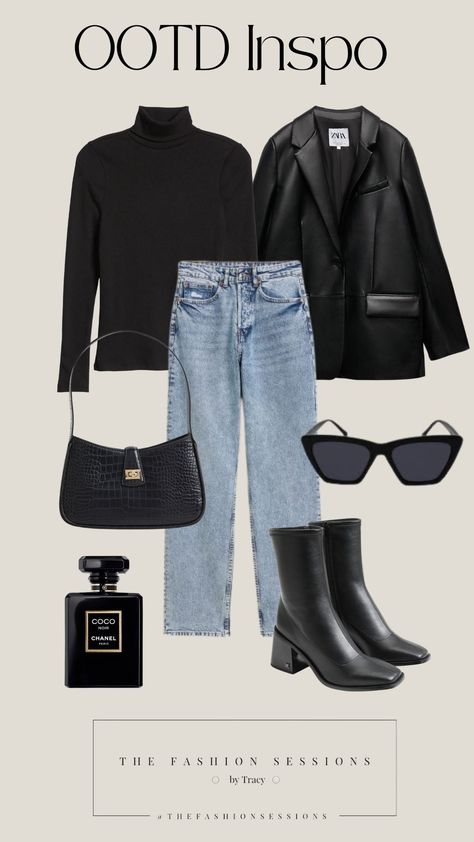 Chique Outfit, Mode Zara, Winter Fashion Outfits Casual, Outfit Aesthetic, Blazer Outfits, 가을 패션, Autumn Outfit, Outfit Inspo Fall, Leather Blazer