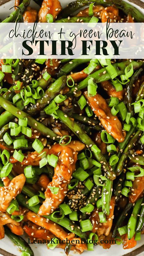 Broccoli Green Bean Stir Fry, Green Bean Chicken Recipes, Chicken And Green Bean Recipes, Chicken And Green Bean, Green Bean Stir Fry, Bean Stir Fry, Chicken And Green Beans, Spicy Green Beans, Szechuan Chicken