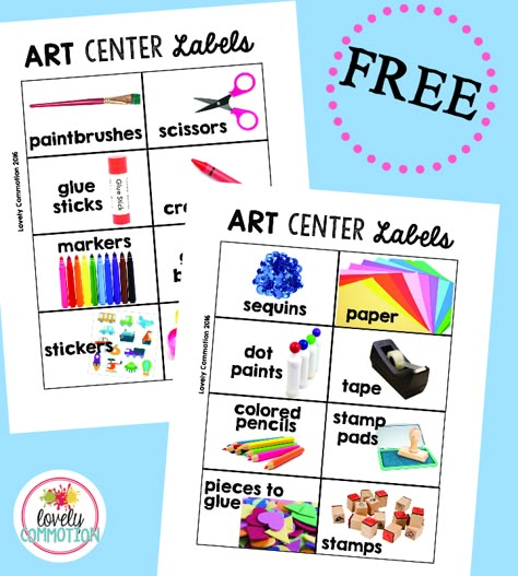 Free preschool art center labels. Preschool Art Center, Preschool Center Labels, Art Center Preschool, Preschool Labels, Preschool Organization, Prek Classroom, Center Labels, Preschool Centers, Classroom Labels