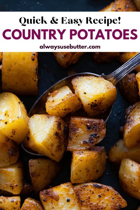 Country Potatoes Recipe, Potato Seasoning Recipe, Leftover Boiled Potatoes, Ham For Christmas, Country Potatoes, Vegetarian Side Dish Recipes, Easy Diner, Potatoes With Bacon, Boiled Ham