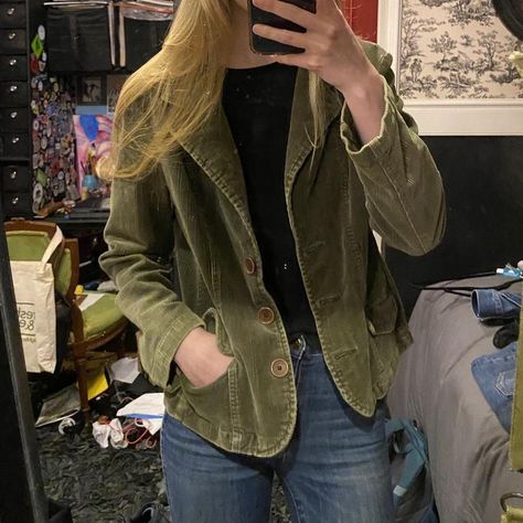 Super cute green corduroy blazer / jacket! Women’s... - Depop Green Corduroy Jacket Outfit, Corduroy Blazer Outfit, Miss Green, Blazer Outfit, Green Corduroy, Corduroy Blazer, Fashion Color, Blazer Outfits, Corduroy Jacket