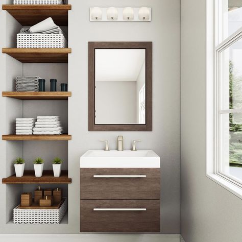 Sneaky Storage Tricks For Smaller Bathrooms Washroom Open Shelves, Open Bathroom Cabinet Ideas, Open Shelves In Closet, Open Bathroom Shelving, Open Linen Closet In Bathroom, Open Shelves In Bathroom, Open Linen Closet, Open Shelving Bathroom, Bathroom Open Shelving