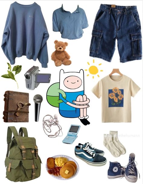 Finn Outfit Adventure Time, Adventure Time Clothes, Got Characters, Space Outfit, Finn The Human, Stylish Men Casual, Funky Outfits, Chill Outfits, Dream Clothes