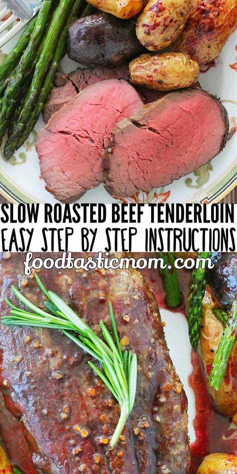 Red Wine Pan Sauce, Slow Roasted Beef Tenderloin, Slow Roasted Beef, Roasted Beef Tenderloin, Butter Beef, Meat Marinades, Beef Tenderloin Recipes, Roasted Beef, Beef Tenderloin Roast