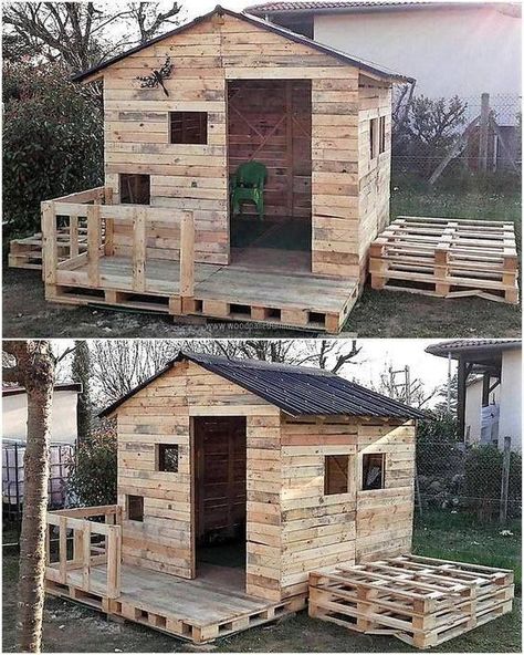 Gazebo fai da te con pallet: tantissime idee semplici ed originali! Pallet Shed Plans, Garden Shed Diy, Diy Storage Shed Plans, Pallet Playhouse, Pallet Building, Diy Storage Shed, Playhouse Ideas, Pallet Shed, Build A Playhouse