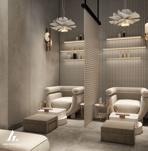 Nail Salon Interior Design, Beauty Salon Interior Design, Nail Salon Interior, Esthetician Room Decor, Spa Room Decor, Spa Interior Design, Hair Salon Interior, Salon Suites Decor, Nail Salon Decor