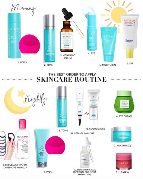 Morning Night Routine, Pm Skincare, Night Skin Care, Skin Care Routine 30s, Night Skin Care Routine, Korean Skincare Routine, Morning Skin Care Routine, Skin Care Routine Steps, Skin Routine