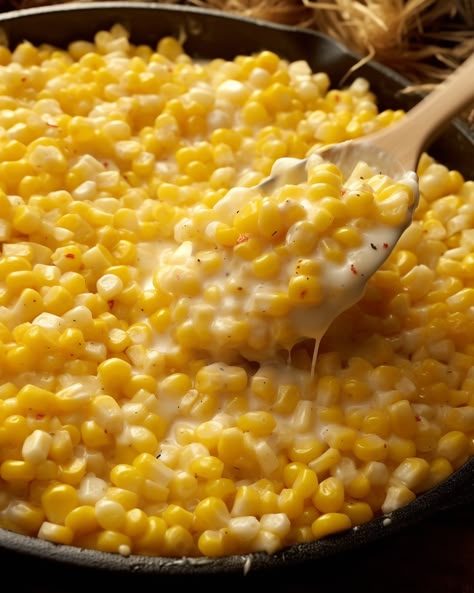 Honey Butter Corn, Honey Butter Skillet Corn, Corn Recipes Side Dishes, Butter Corn, Skillet Corn, Corn Cheese, Buttered Corn, Corn Dishes, Gluten Free Travel