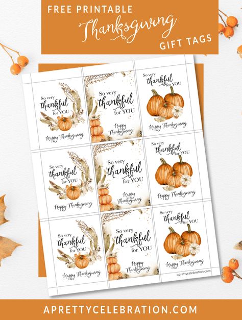 Free Printable Thanksgiving Tags - A Pretty Celebration Thankful Gift Ideas For Coworkers, Thankful Gift Tags Free Printables, Thanksgiving Tags Ideas, Happy Thanksgiving Tags Free Printable, Thanksgiving Gift Tags Printable Free, Free Printable Gift Tags Template, Free Printable Thanksgiving Tags, Holiday Tags Printable Free, Fall Gift Tags Printable Free