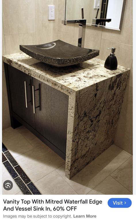 Granite Wash Basin Ideas, Table Top Bathroom Sink Ideas, Granite Bathroom Vanity, Industrial Bathroom Decor, Vanity Wash Basin, Gold Bad, Bathroom Sink Design, Granite Bathroom, Industrial Bathroom Vanity