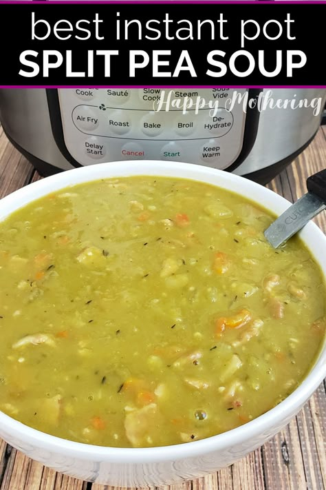 Split Pea Ham Soup, Instant Pot Split Pea Soup, Instant Pot Split Pea, Peas Bacon, Pea Soup Recipe, Hearty Soup Recipes, Split Pea Soup Recipe, Instant Pot Pasta Recipe, Pea And Ham Soup