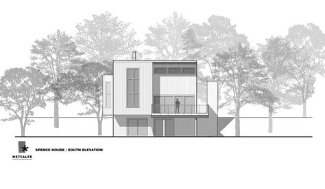 Image 10 of 11 from gallery of Spence House / Metcalfe Architecture & Design. Elevation Painting House Interior, Garden House Ideas, Architecture Blueprints, Painting House, Elevation Drawing, Architecture Elevation, Building Elevation, Interior Design Presentation, Decoration House