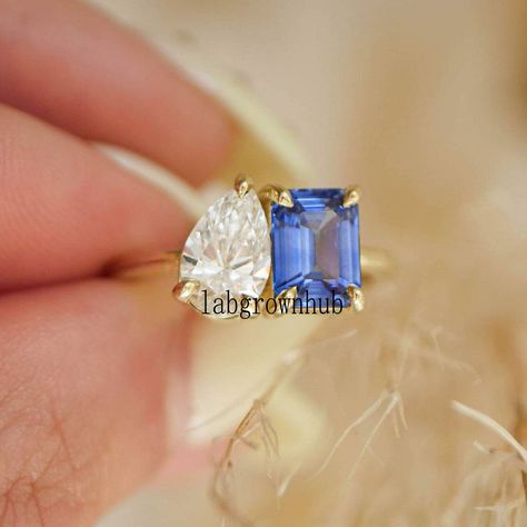 Engagement Ring Blue Diamond, Berlinger Jewelry, Wide Engagement Ring, Engagement Ring Radiant Cut, Blue Diamond Engagement Ring, Mens Diamond Band, Blue Engagement Ring, Sapphire Wedding Rings, Ring Rosegold