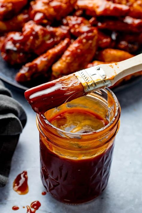 Basting Sauce For Chicken, Buttermilk Chicken Burger, Food Sauces, Dairy Free Dips, Man Recipes, Oven Baked Bacon, Basting Sauce, Sweet Bbq Sauce, Chicken Wing Sauces