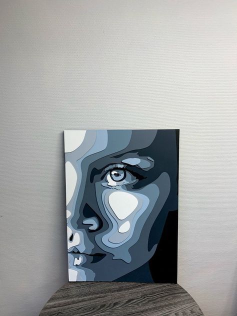 Canvas Painting Ideas Realistic, Modern Pop Art Canvas, Realistic Canvas Painting, Aethstetic Painting, Canvas Painting Realistic, Hard Paintings, Modern Abstract Art Inspiration, Painting Ideas Face, Acrylic Painting Abstract Modern