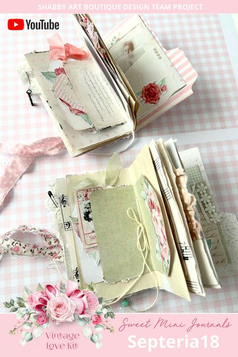 Pocket Letters Tutorials, Shabby Art Boutique, Homemade Journal, Mini Journals, Shabby Chic Journal, Done And Dusted, Handmade Journals Diy, Art Boutique, Art Journal Cover