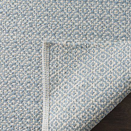 AmazonSmile: Safavieh Montauk Collection MTK717B Handmade Flatweave Ivory and Light Blue Cotton Area Rug (5' x 7'): Kitchen & Dining Blue Flat Weave Rug, Playroom Upstairs, Beach Condo Remodel, Blue And White Rug, Coastal Rugs, Light Blue Rug, Square Area Rugs, Light Blue Area Rug, Cotton Area Rug