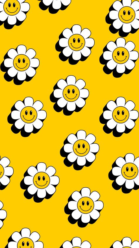 Smiley Face Lockscreen, Yellow Aesthetic Sunflower, Sunflower Smiley Face, Aesthetic Wallpaper Simple, Aesthetic Smiley Face, Bff Wallpaper, Halloween Home Decor Ideas, Wallpaper Iphone Boho, Cute Summer Wallpapers