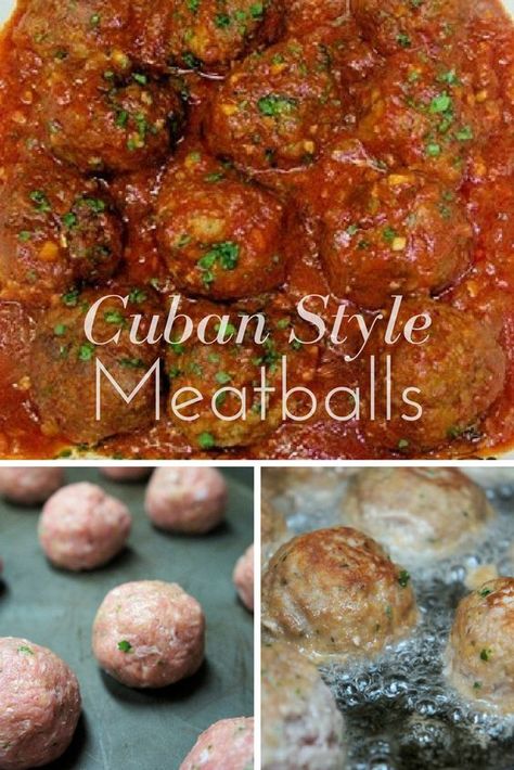 Cuban Meatballs, Cuban Spices, Large Meatballs, Yang Deficiency, South American Recipes, Cuban Dishes, Beef Meals, Latin Recipes, Cuban Cuisine