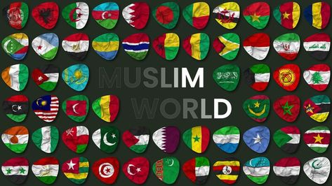 Muslim World All Countries Flags Together Seamless Waving, OIC All Members, 3D Rendering All Country Flags, Muslim World, Islamic Countries, Countries And Flags, Muslim Countries, Islamic Posters, All Countries, 3d Rendering, Stock Video