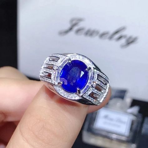 Sapphire Gem, Treasure Jewelry, Handmade Wedding Rings, Blue Sapphire Gemstone, Silver Engagement Ring, Engagement Ring Prices, Personalized Gifts For Men, Blue Sapphire Ring, Ring Wedding Band