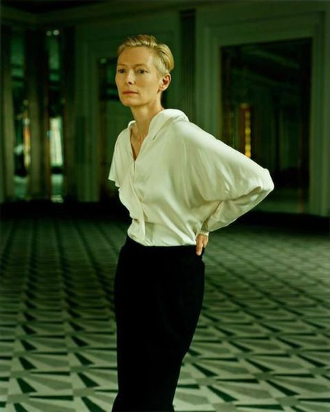 Norman Jean Roy, Tilda Swinton, Mia 3, British Actresses, Looks Style, Style Icon, White Shirt, Stylish Women, Style Icons