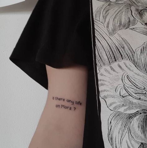 Yungblud Tattoo Ideas Lyrics, Yungblud Tattoo, Life On Mars Tattoo, Bowie Inspired Tattoo, David Bowie Lyric Tattoo, Yungblud Aesthetic Lyrics, Mars Tattoo, Bowie Life On Mars, David Bowie Tattoo